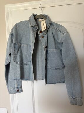 NWT Impressions Light Blue Cropped Denim Jacket